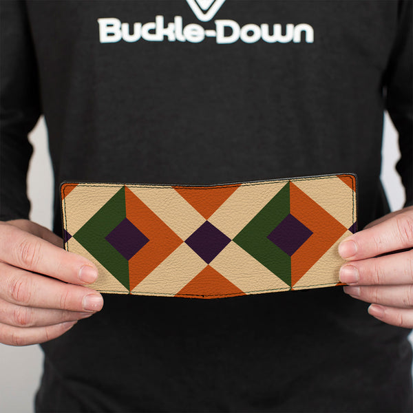 Buckle-Down Bi-Fold Wallet - Aztec16 Oranges Green Purple