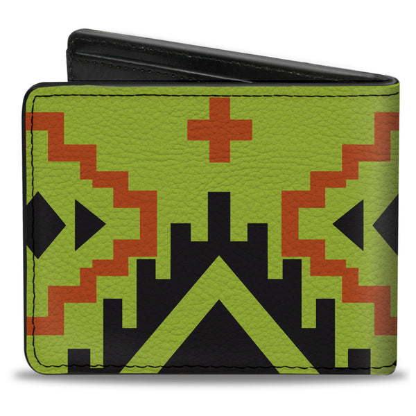 Buckle-Down Bi-Fold Wallet - Aztec20 Green Orange Black