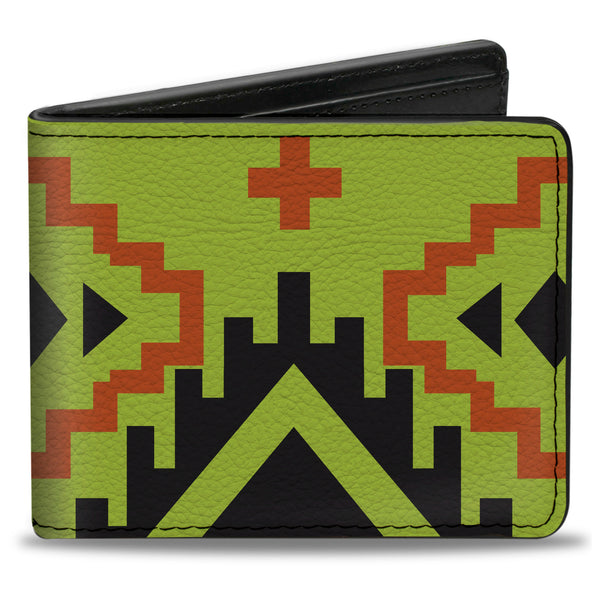 Buckle-Down Bi-Fold Wallet - Aztec20 Green Orange Black