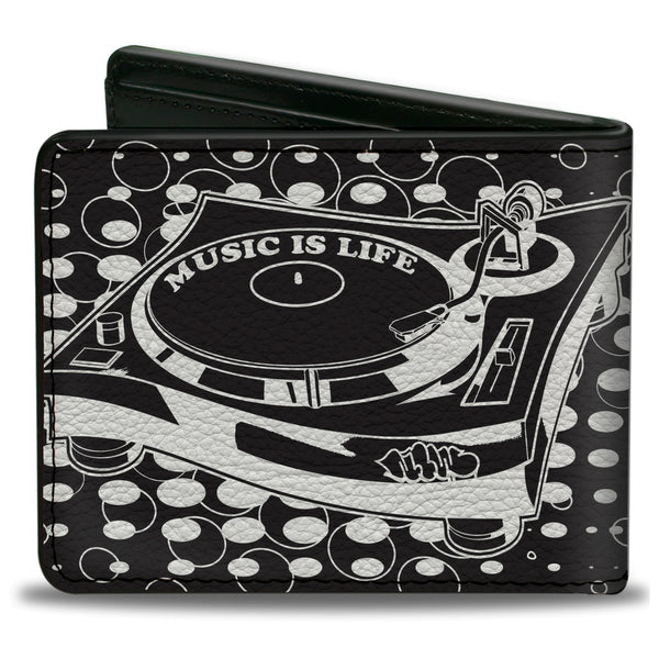 Buckle-Down Bi-Fold Wallet - B-Boy Turntable Black White