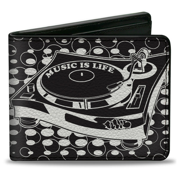 Buckle-Down Bi-Fold Wallet - B-Boy Turntable Black White