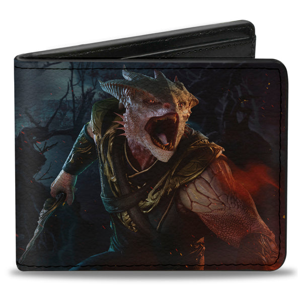 Buckle-Down Bi-Fold Wallet - BALDUR'S GATE III Dark Urge Roaring Pose Scene and Title Logo