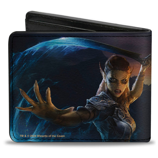 Buckle-Down Bi-Fold Wallet - BALDUR'S GATE III Lae'zel Sword Pose Scene And Title Logo