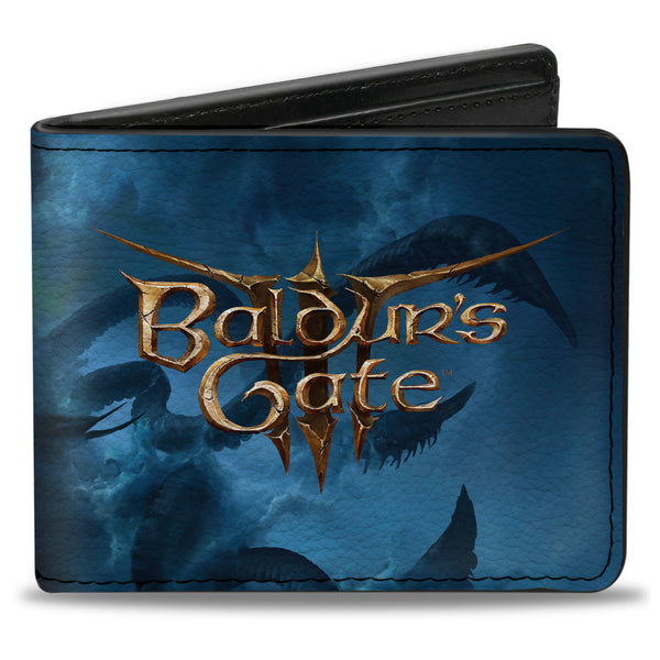 Buckle-Down Bi-Fold Wallet - BALDUR'S GATE III Nautiloid Ship Scene and Title Logo