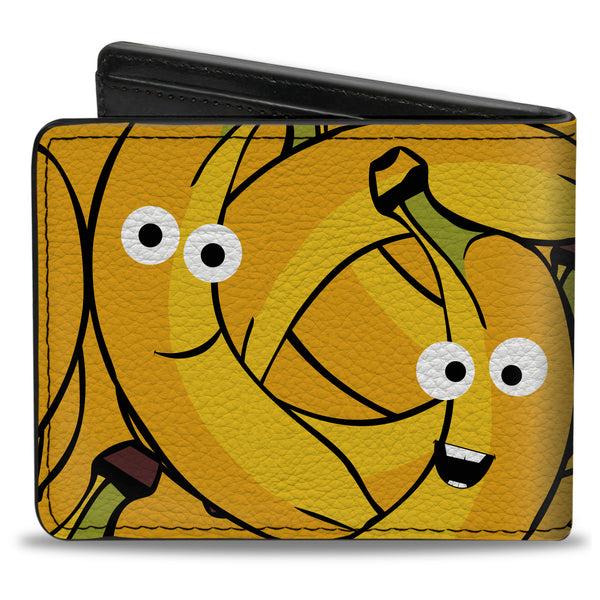 Buckle-Down Bi-Fold Wallet - Bananas Stacked Cartoon Yellows