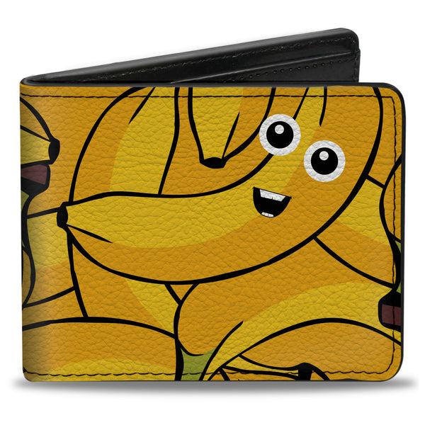 Buckle-Down Bi-Fold Wallet - Bananas Stacked Cartoon Yellows