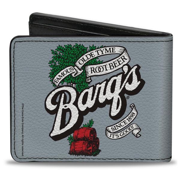 Buckle-Down Bi-Fold Wallet - BARQ'S OLD TYME ROOT BEER Barrels Logo Gray