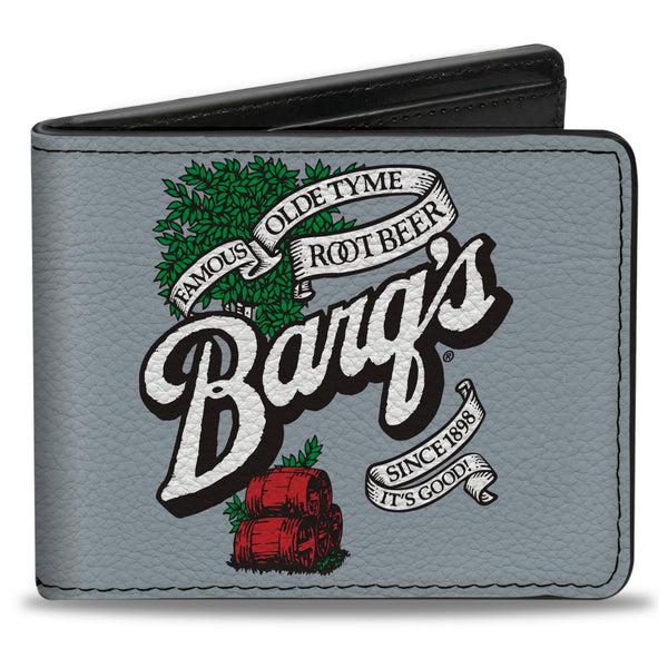 Buckle-Down Bi-Fold Wallet - BARQ'S OLD TYME ROOT BEER Barrels Logo Gray
