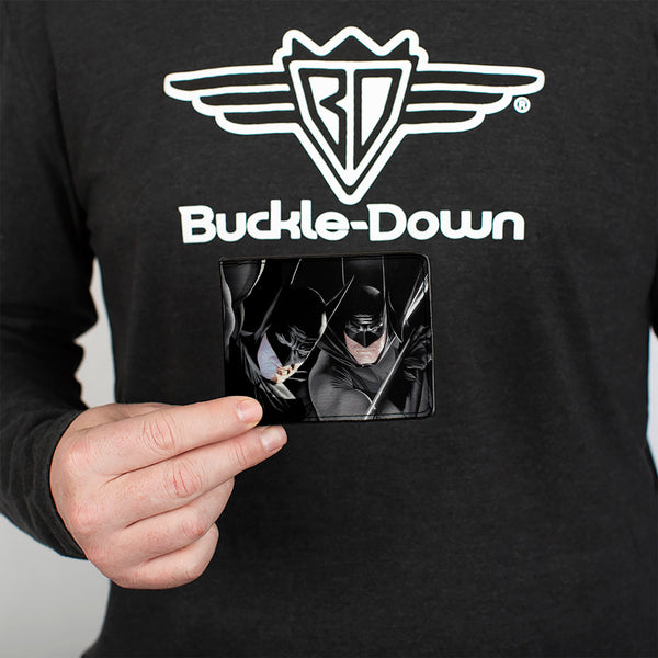 Buckle-Down Bi-Fold Wallet - Batman 4-Vivid Action Poses Black