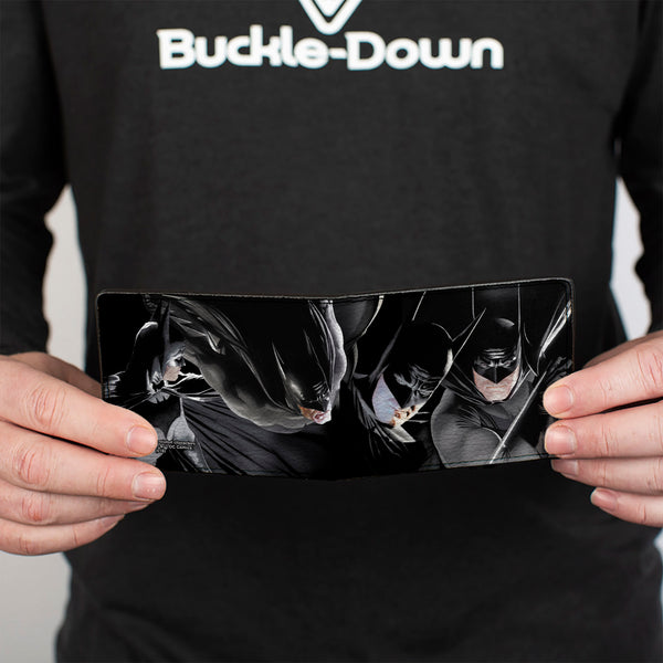 Buckle-Down Bi-Fold Wallet - Batman 4-Vivid Action Poses Black