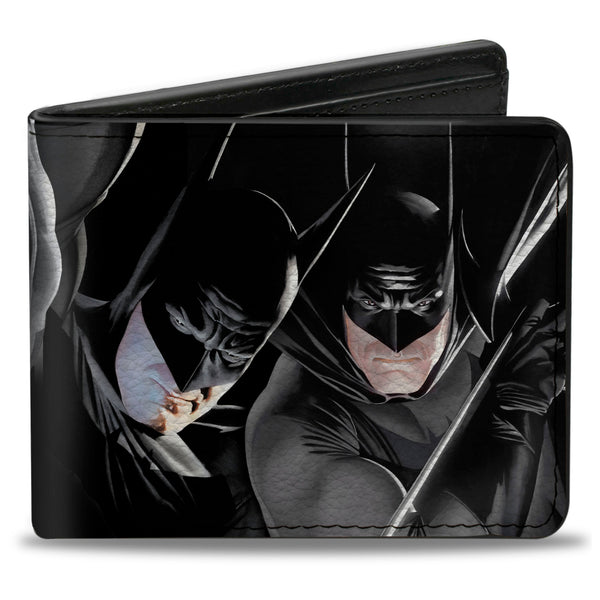 Buckle-Down Bi-Fold Wallet - Batman 4-Vivid Action Poses Black