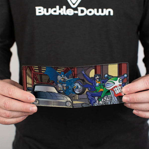Buckle-Down Bi-Fold Wallet - Batman Chasing Joker On Motorcycle In Tunnel Scene