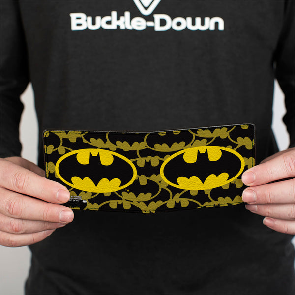 Buckle-Down Bi-Fold Wallet - Batman Logo Centered/Stacked Logos