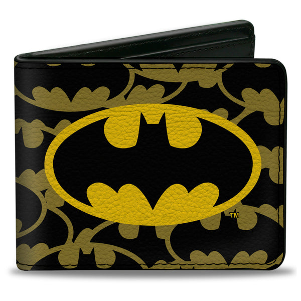 Buckle-Down Bi-Fold Wallet - Batman Logo Centered/Stacked Logos