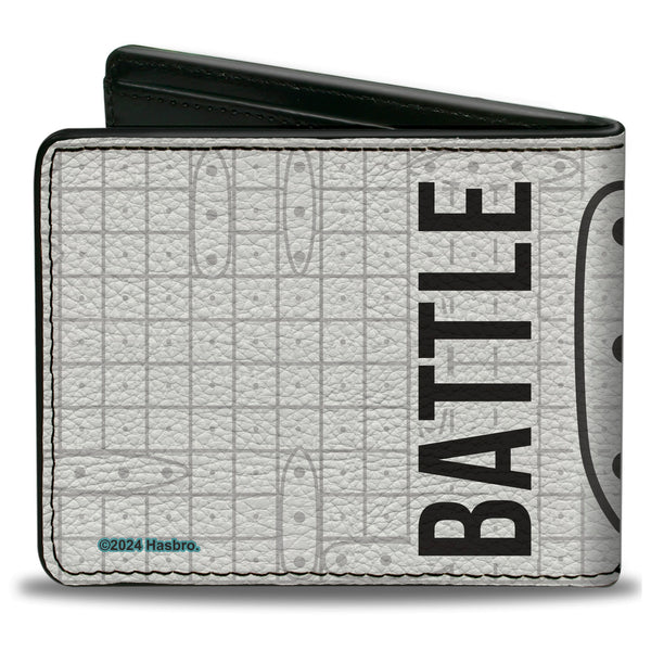 Buckle-Down Bi-Fold Wallet - Battleship BATTLE READY Grids And Ships White/Blue/Black