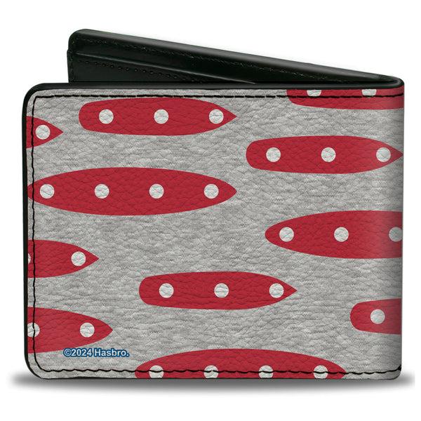 Buckle-Down Bi-Fold Wallet - Battleship CHOOSE YOUR BATTLES Ships Gray/Red/Blue/White