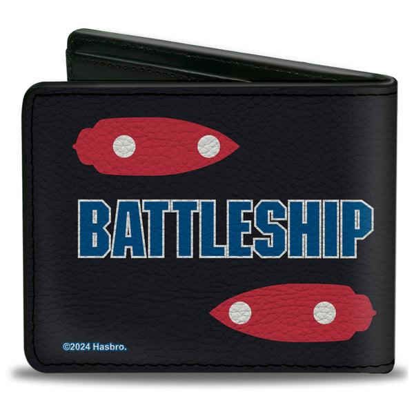 Buckle-Down Bi-Fold Wallet - BATTLESHIP HOT SHOT Ships Black/Red/Blue/White
