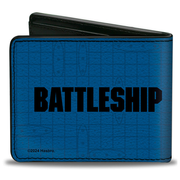 Buckle-Down Bi-Fold Wallet - BATTLESHIP ONE HIT WONDER And Title Logo Ocean Grid Blues/Black/Red