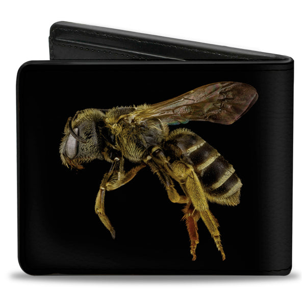 Buckle-Down Bi-Fold Wallet - Bee Vivid Side View Black