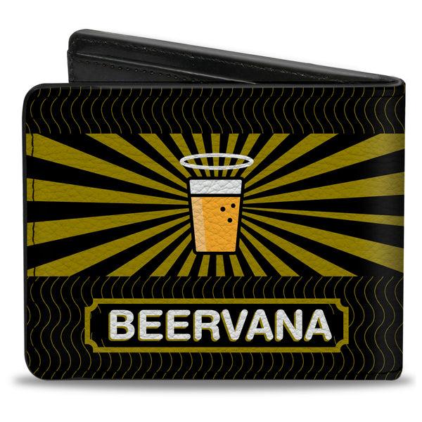 Buckle-Down Bi-Fold Wallet - Beer Pint/BEERVANA Rays/Waves Black/Olive