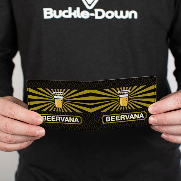 Buckle-Down Bi-Fold Wallet - Beer Pint/BEERVANA Rays/Waves Black/Olive