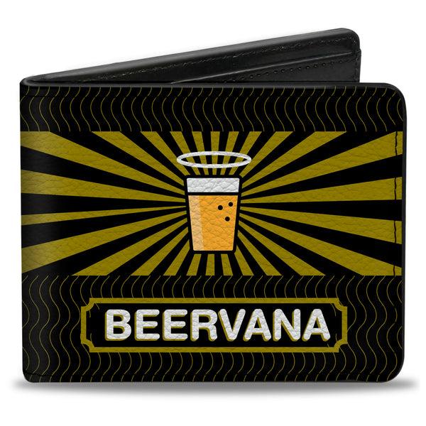 Buckle-Down Bi-Fold Wallet - Beer Pint/BEERVANA Rays/Waves Black/Olive