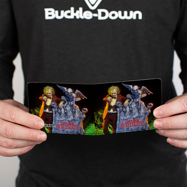 Buckle-Down Bi-Fold Wallet - Beetlejuice HERE LIES BETELGEUSE Graveyard Pose