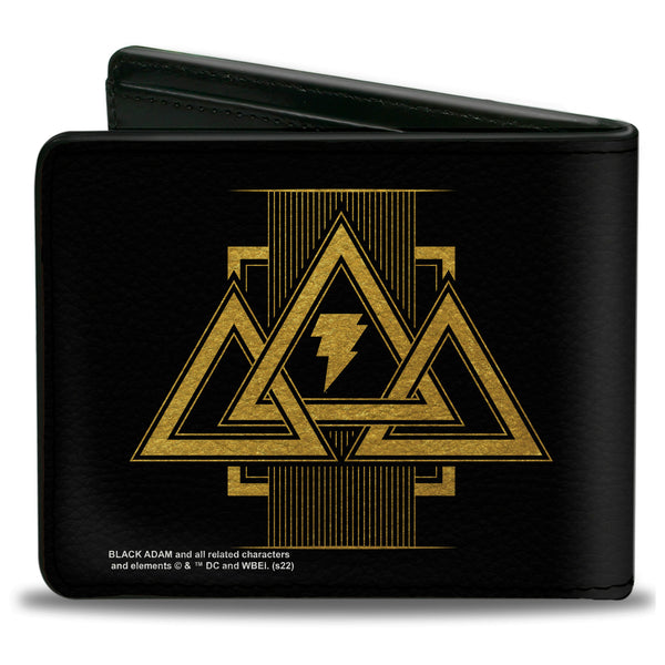 Buckle-Down Bi-Fold Wallet - BLACK ADAM Title Logo And Icons Black/Yellow
