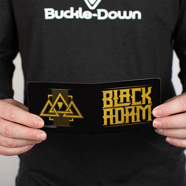 Buckle-Down Bi-Fold Wallet - BLACK ADAM Title Logo And Icons Black/Yellow