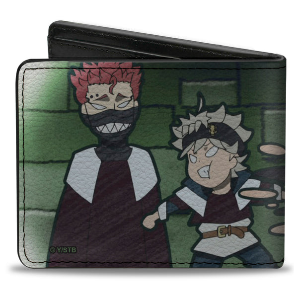 Buckle-Down Bi-Fold Wallet - BLACK CLOVER Asta And Zora Mereoleona Challenge Scene And Title Logo Greens