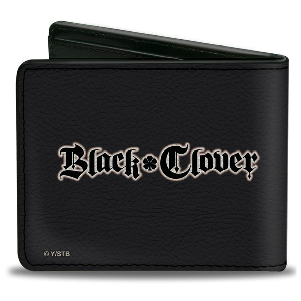 Buckle-Down Bi-Fold Wallet - BLACK CLOVER Asta Face Close-Up And Title Logo