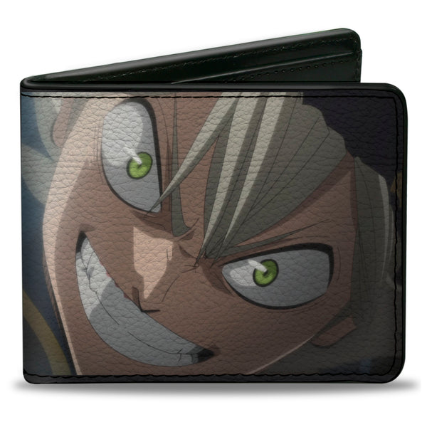 Buckle-Down Bi-Fold Wallet - BLACK CLOVER Asta Face Close-Up and Title Logo