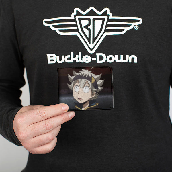 Buckle-Down Bi-Fold Wallet - BLACK CLOVER Asta Looking Up Pose And Title Logo