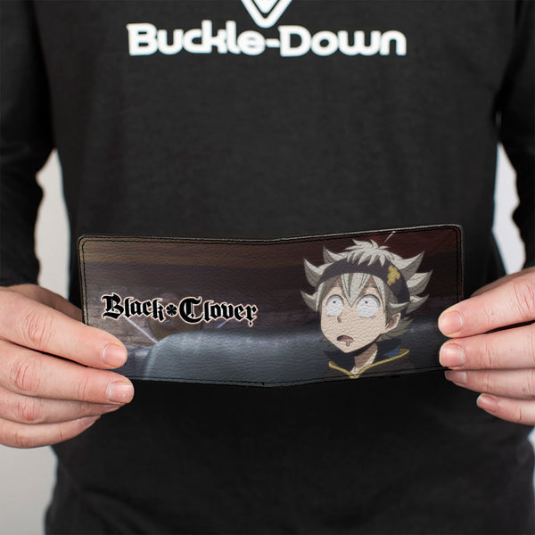 Buckle-Down Bi-Fold Wallet - BLACK CLOVER Asta Looking Up Pose And Title Logo