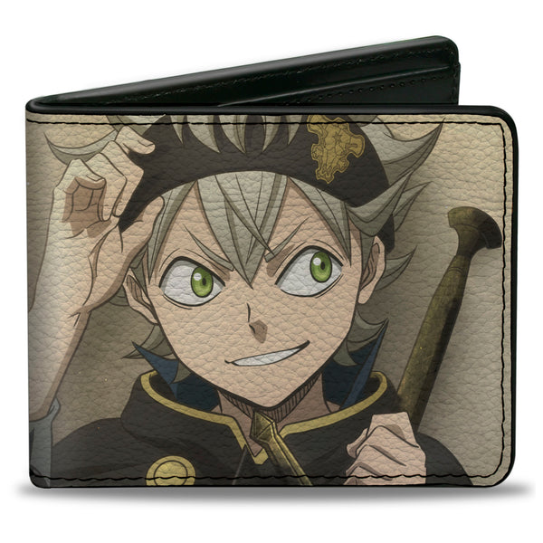 Buckle-Down Bi-Fold Wallet - Black Clover Asta Sideways Look Pose Tans
