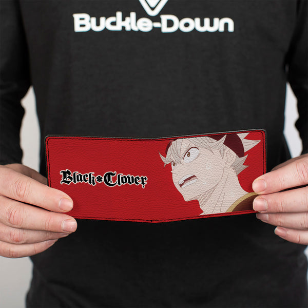 Buckle-Down Bi-Fold Wallet - Black Clover Asta Sweating Pose Red