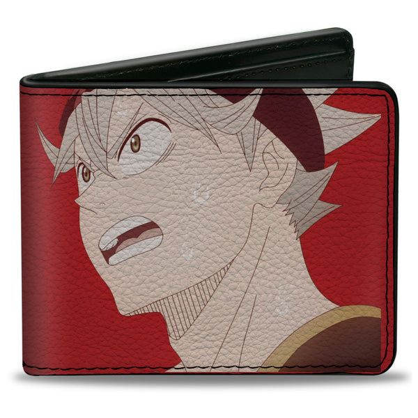 Buckle-Down Bi-Fold Wallet - Black Clover Asta Sweating Pose Red