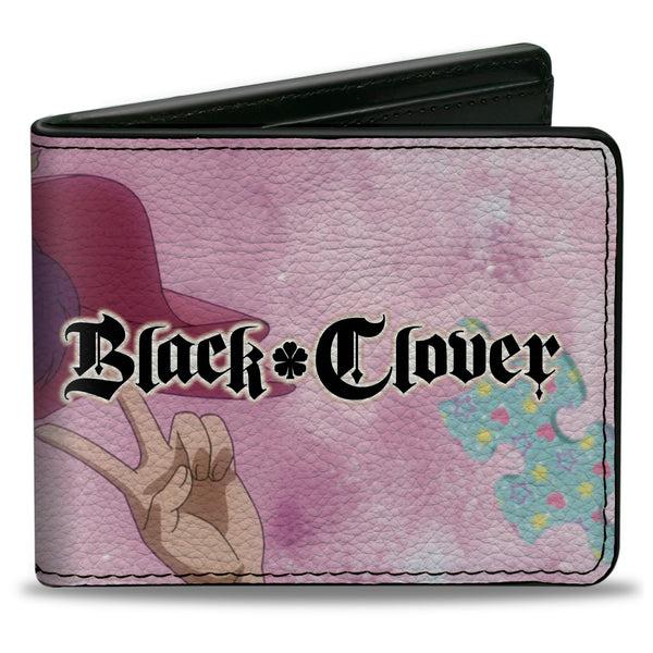 Buckle-Down Bi-Fold Wallet - BLACK CLOVER Dorothy Unsworth Peace Pose and Title Logo Pinks