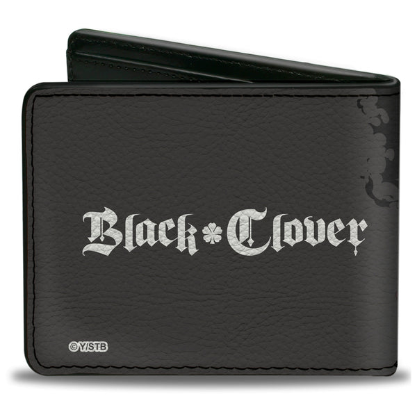 Buckle-Down Bi-Fold Wallet - BLACK CLOVER Five Character Group Action Pose And Title Logo Gray