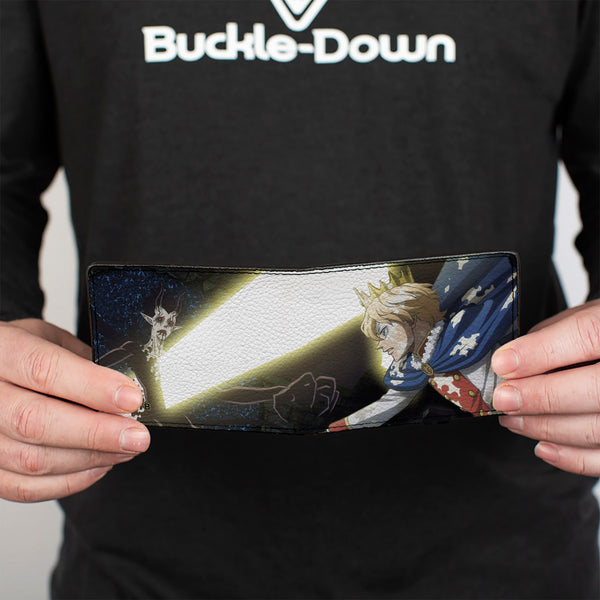 Buckle-Down Bi-Fold Wallet - Black Clover Lemiel And Zagred Swords Of Light Battle Scene
