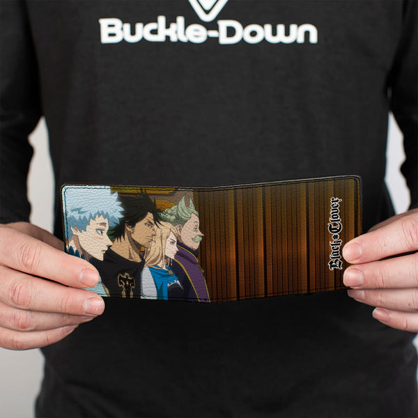 Buckle-Down Bi-Fold Wallet - Black Clover Magic Knights Four Captains Scene And Title Logo