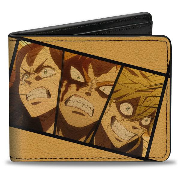 Buckle-Down Bi-Fold Wallet - BLACK CLOVER Three Character Face Blocks and Title Logo