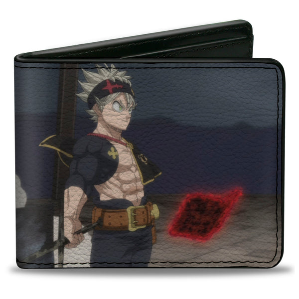 Buckle-Down Bi-Fold Wallet - BLACK CLOVER Title Logo Asta Sword Pose Blues
