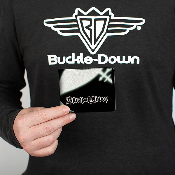 Buckle-Down Bi-Fold Wallet - Black Clover Yuno Sylph Spirit Dive Sword Pose Black/Greens
