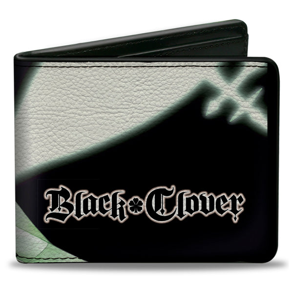 Buckle-Down Bi-Fold Wallet - Black Clover Yuno Sylph Spirit Dive Sword Pose Black/Greens