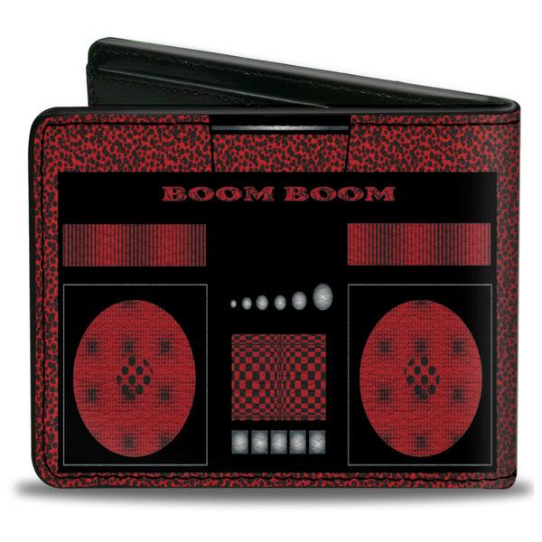 Buckle-Down Bi-Fold Wallet - Boombox BOOM BOOM Black Red