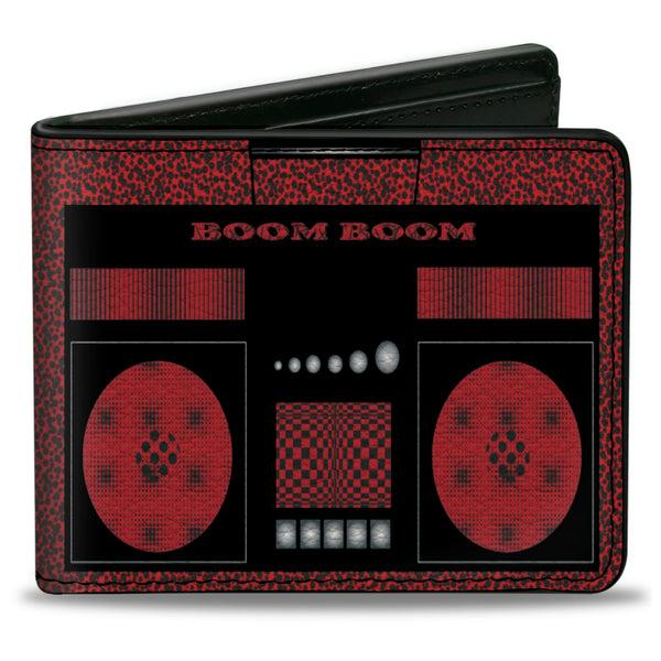 Buckle-Down Bi-Fold Wallet - Boombox BOOM BOOM Black Red