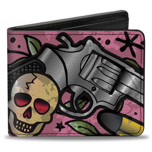 Buckle-Down Bi-Fold Wallet - Born to Raise Hell CLOSE-UP Pink