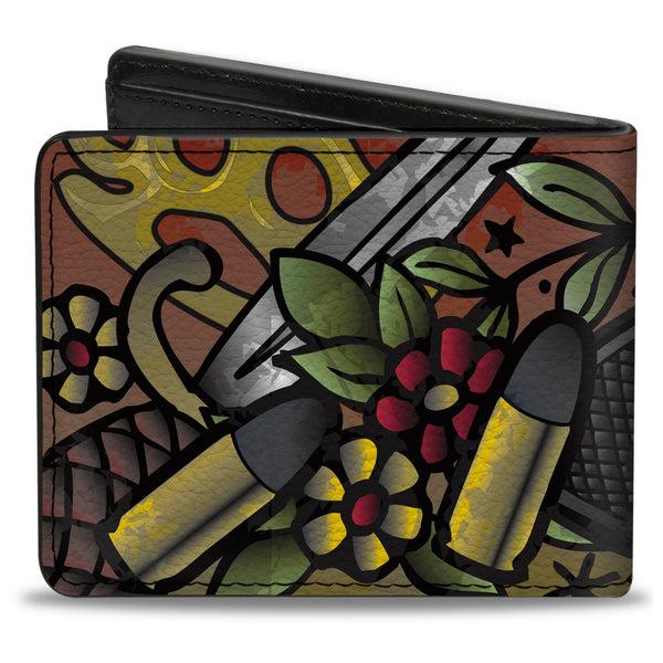 Buckle-Down Bi-Fold Wallet - Born To Raise Hell CLOSE-UP Red