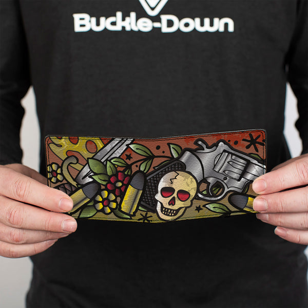 Buckle-Down Bi-Fold Wallet - Born To Raise Hell CLOSE-UP Red